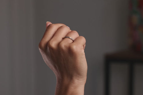 Verlobungsring Vorsteckring 585er Weissgold Grenzenlos Schlicht Handmodel