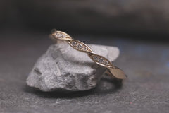 Verlobungsring Vorsteckring 585er Rosegold Vintage Flower Nahaufnahmen