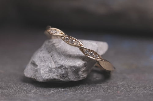 Verlobungsring Vorsteckring 585er Rosegold Vintage Flower Nahaufnahmen