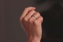 Verlobungsring Vorsteckring 950er Platin Funkel Handmodel