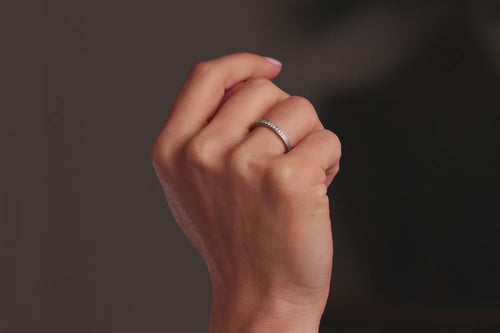 Verlobungsring Vorsteckring 950er Platin Funkel Handmodel
