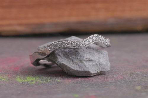 Verlobungsring Vorsteckring 950er Platin Wave Nahaufnahmen