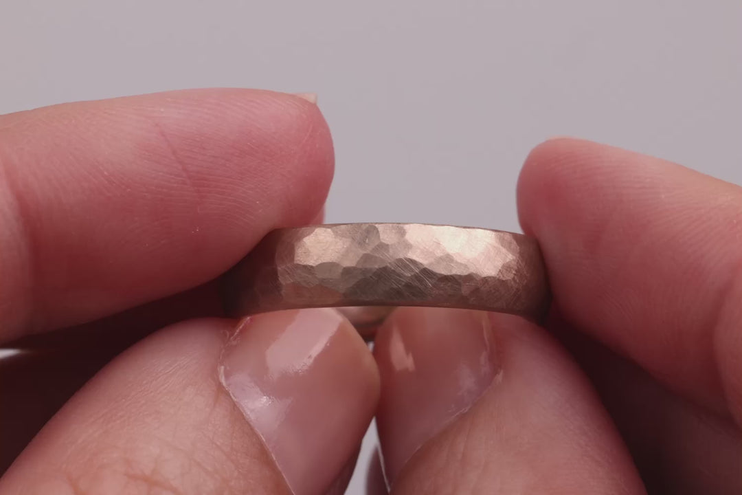 Rustikaler Hammerschlag 750/- Rosépalladium