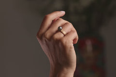 Unikat Verlobungsring Vorsteckring 750er Roségold Pearl 1 Handmodel