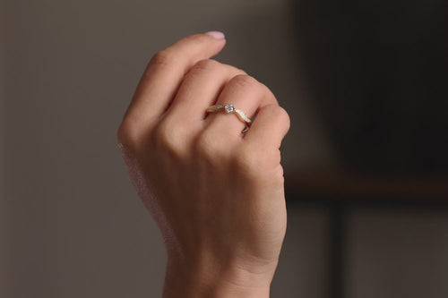 Verlobungsring Vorsteckring 585er Gelbgold Handmodel