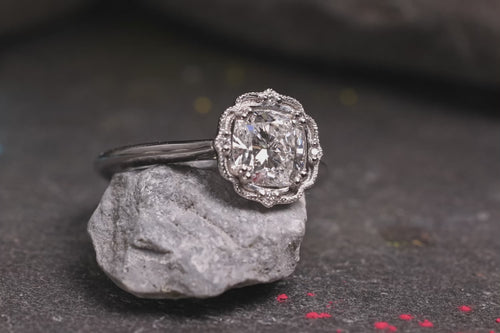 Unikat Verlobungsring 950er Platin Continental Nahaufnahmen