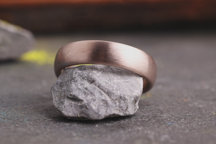 Ehering 750er Rosegold Pur Strichmatt Nahaufnahmen