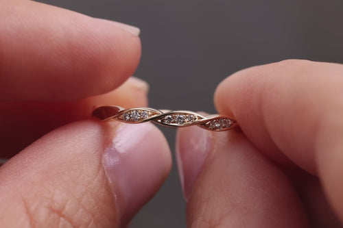 Verlobungsring Vorsteckring 585er Rosegold Vintage Flower 360 Grad Ansicht