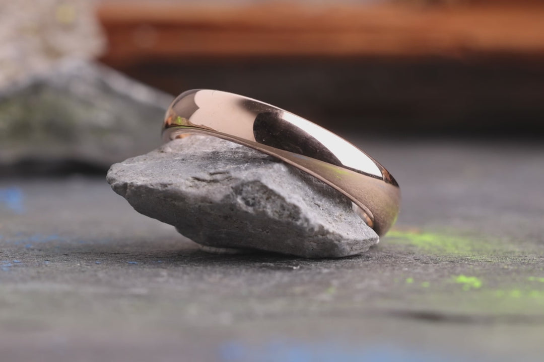 Ehering 585er Rotgold Pur Glanz Nahaufnahmen