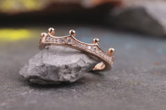 Verlobungsring Vorsteckring 585er Rotgold Crown Nahaufnahmen