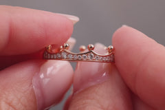 Verlobungsring Vorsteckring 585er Rotgold Crown 360 Grad Ansicht