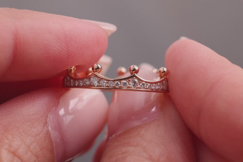 Verlobungsring Vorsteckring 585er Rotgold Crown 360 Grad Ansicht