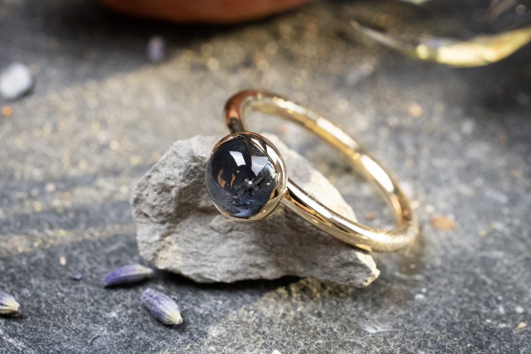 Unikat Verlobungsring Vorsteckring 585er Roségold Fancy Flower seitlich