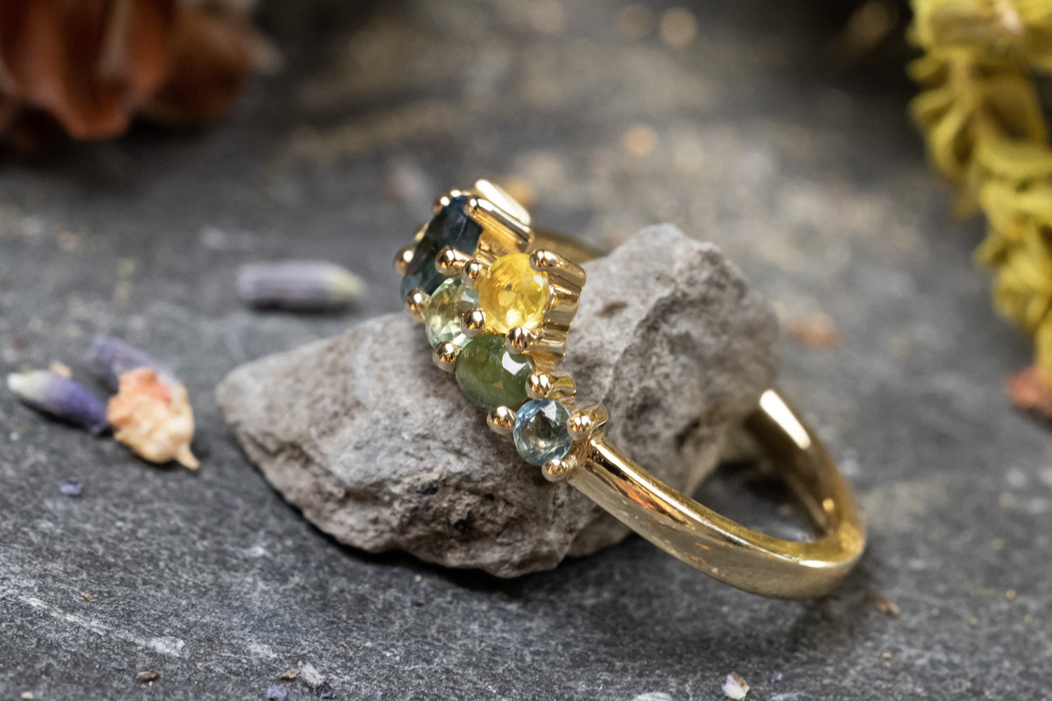 Unikat Verlobungsring Vorsteckring 750er Gelbgold  Westcoast 1 seitlich