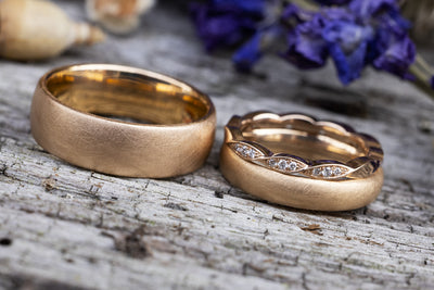 Eheringe Set Pur & Vintage Flower
